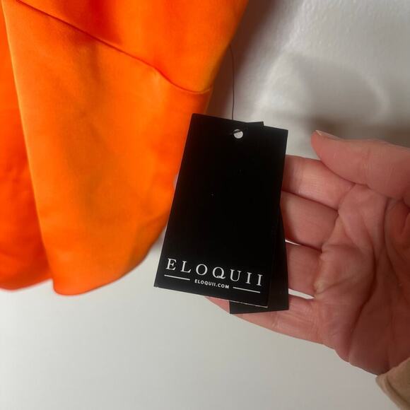 Eloquii Women’s Size 22 Orange Cropped Sleeveless Top Festival Rave Night Out - Picture 3 of 8